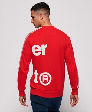 Superdry Combat Sport Crew Neck Férfi Ugró Piros | ONPWY9537